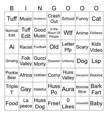TikTok Bingo Card