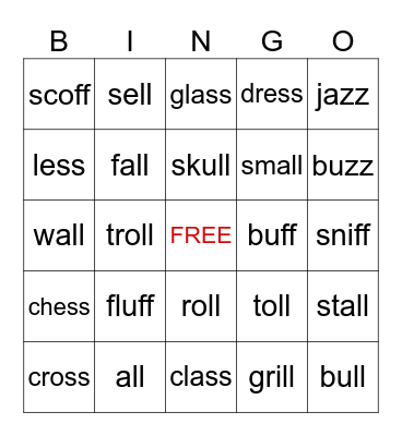 Double Endings Bingo Card