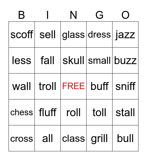 Double Endings Bingo Card