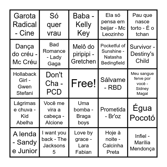 Magia à Sedução - Naná e Tati 2026 Bingo Card