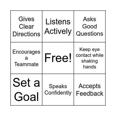 Young Man of Action Bingo Card