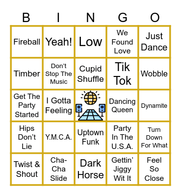 Dance Floor Favorites Bingo Card