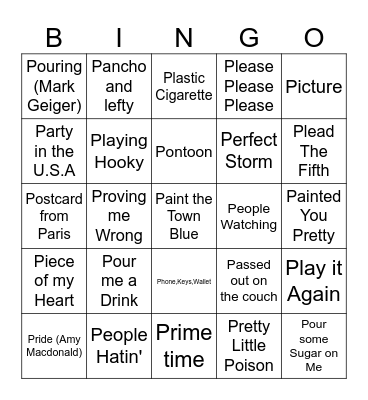 c* P for Parton ME Bingo Card