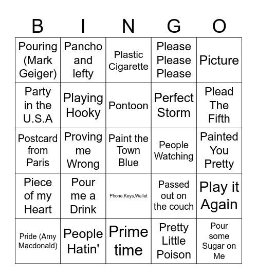 c* P for Parton ME Bingo Card