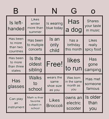 Icebreaker Bingo: Find Someone Who Bingo Card