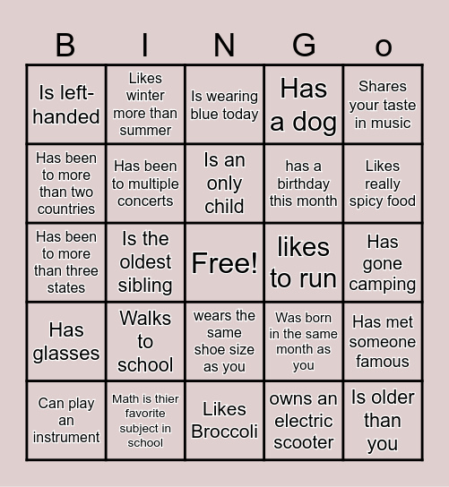 Icebreaker Bingo: Find Someone Who Bingo Card