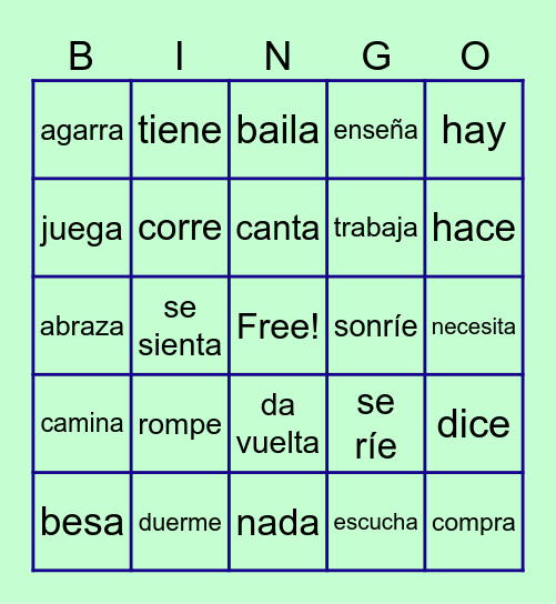 TPR (presente) Bingo Card