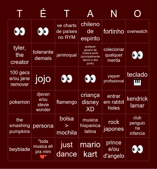bingo thiagecs Bingo Card
