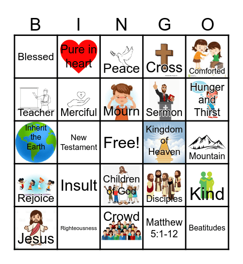 Beatitude Bingo Card