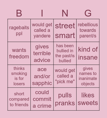 yunie bingo Card