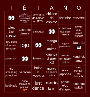 bingo thiagecs Bingo Card