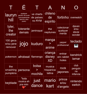 bingo thiagecs Bingo Card