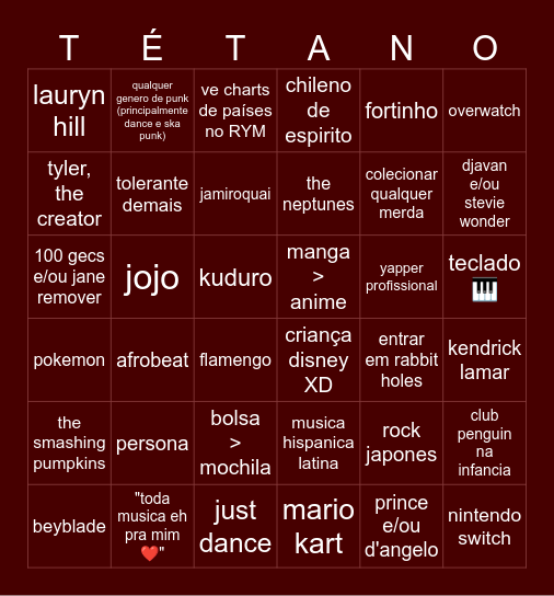 bingo thiagecs Bingo Card