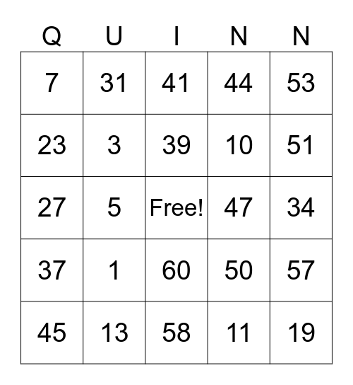 The summer I turned 10 Bingo Card