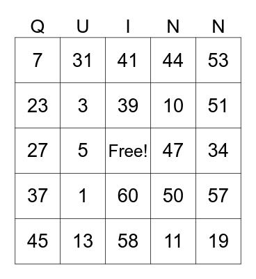 The summer I turned 10 Bingo Card