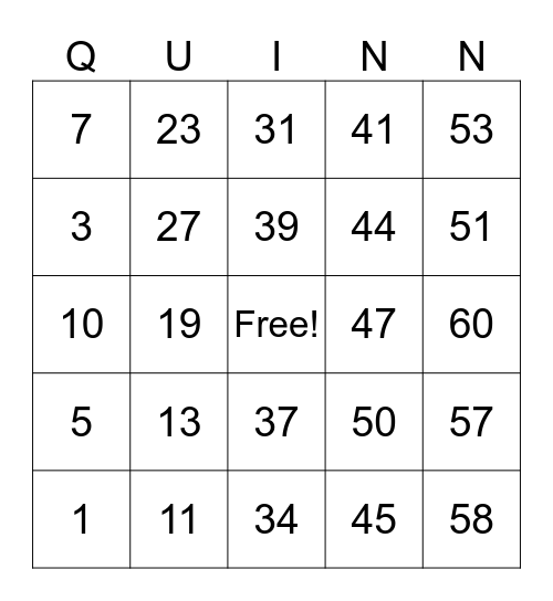 The summer I turned 10 Bingo Card
