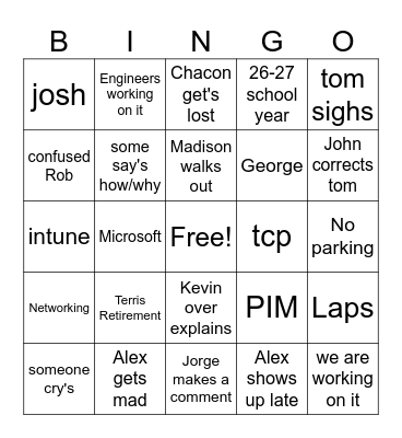 L&D Bingo Card