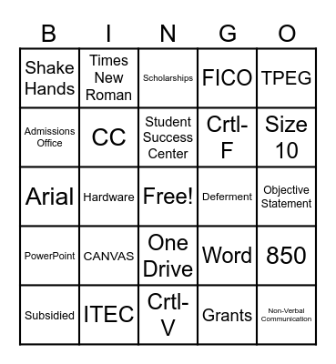 Bridge to AEL Bingo Card