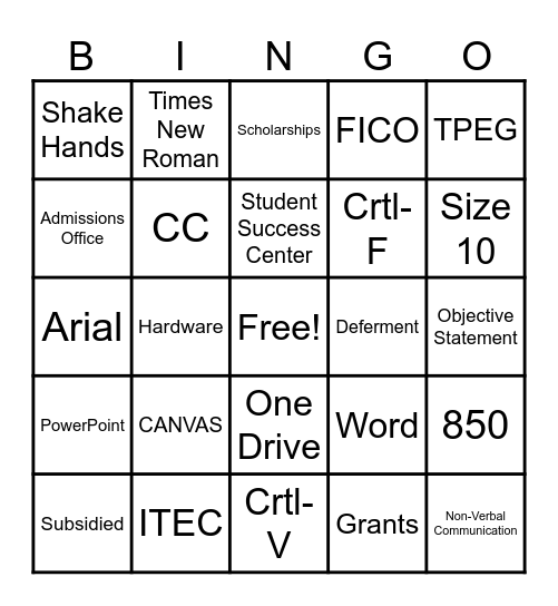 Bridge to AEL Bingo Card