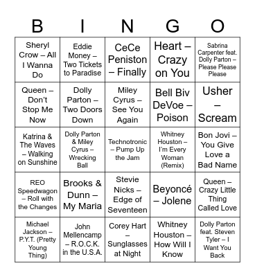 Dolly days v2 Bingo Card