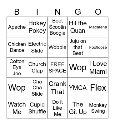 Line Dance Bingo Card
