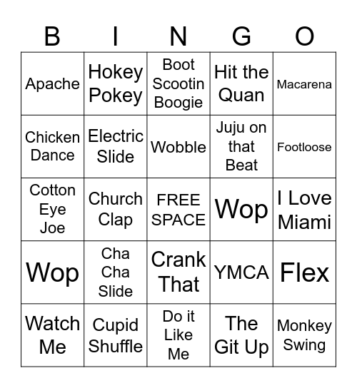 Line Dance Bingo Card
