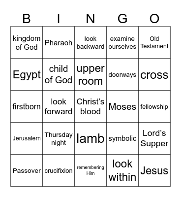 Pastor Bingo Card