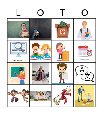 systeme scolaire Bingo Card