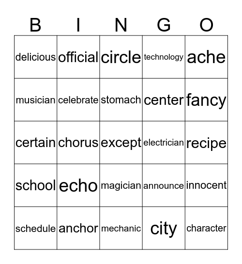 BINGO 4 Bingo Card