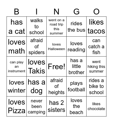 Find Someone Who... Bingo Card