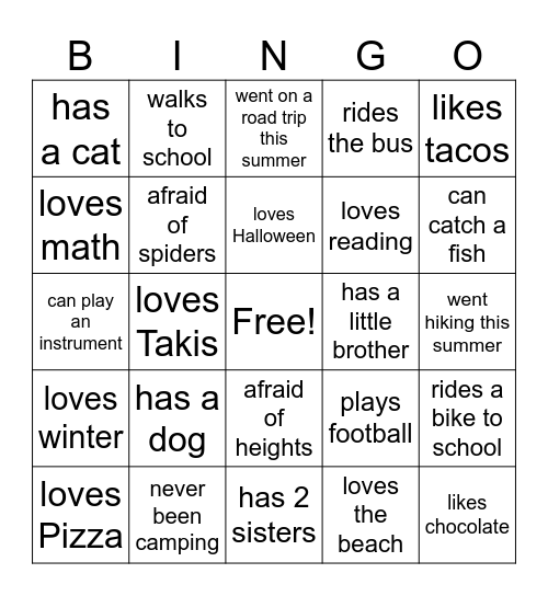 Find Someone Who... Bingo Card