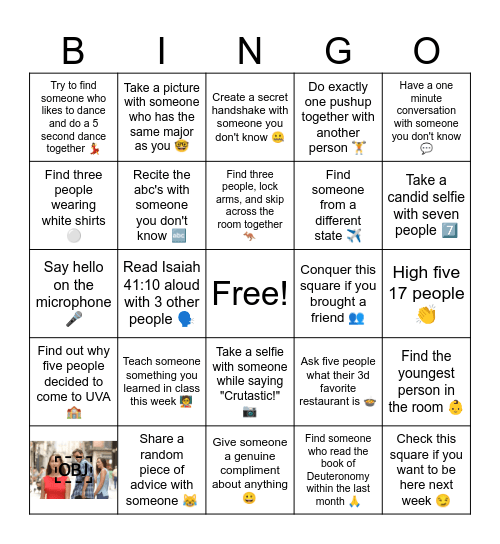 Bingo Cru Edition Bingo Card