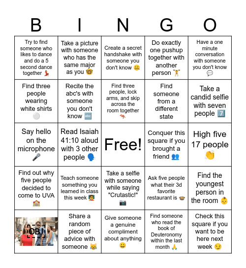 Bingo Cru Edition Bingo Card