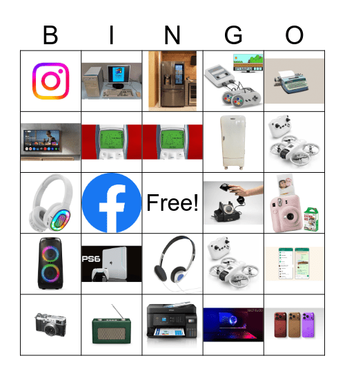 Bingo da Tecnologia Antiga e Atual Bingo Card