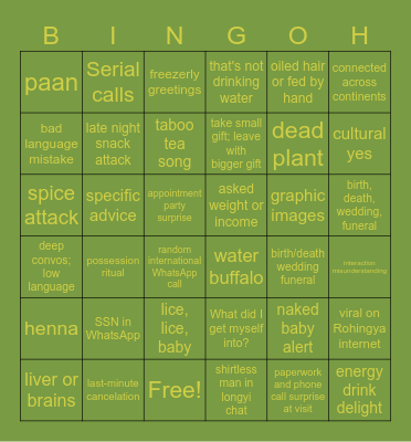 Roh BingOH Bingo Card