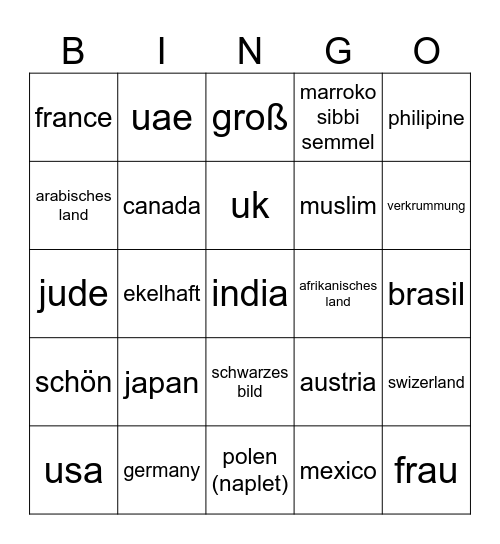 omgele Bingo Card