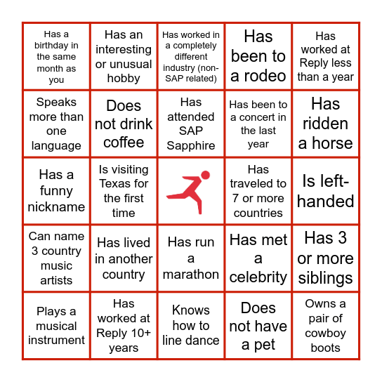 2026 Syskoplan Reply Annual Company Event BINGO Card