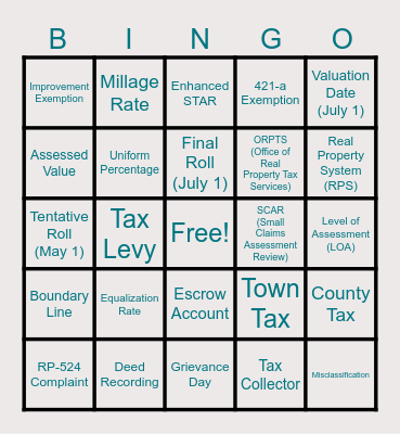ORPTS BINGO Card