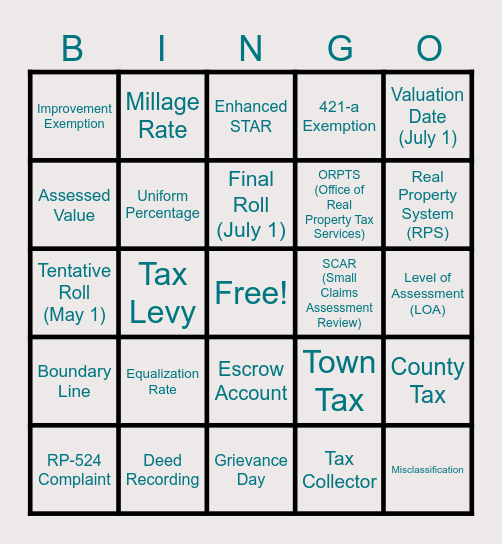 ORPTS BINGO Card