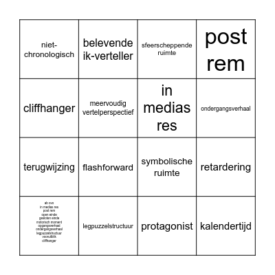 Bouwstenenbingo Card
