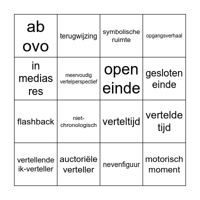 Bouwstenenbingo Card