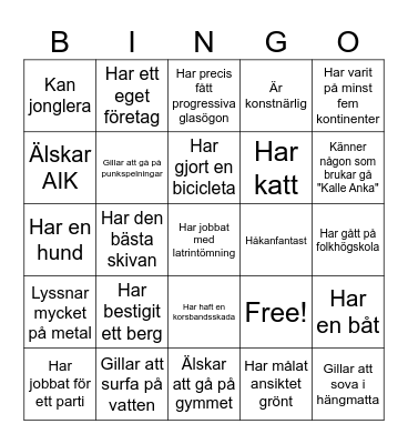 Hagaberg Bingo Card