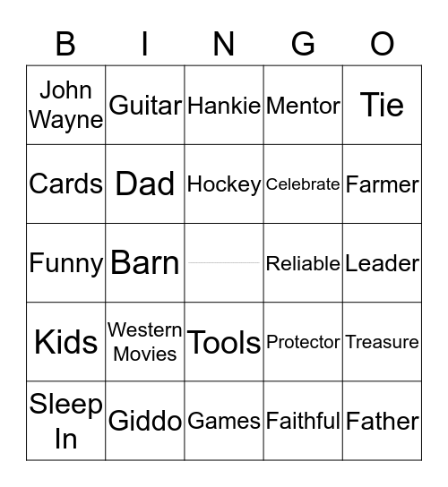 FATHER'S DAY BINGO Card