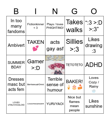 Tetos bingo <3 Bingo Card