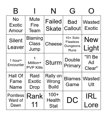 LFG BINGO Card