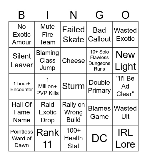 LFG BINGO Card
