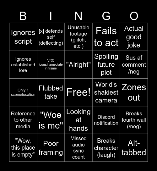 CADS Editor Bingo Card