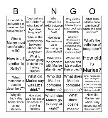 The Lions of Little Rock Bingo Card
