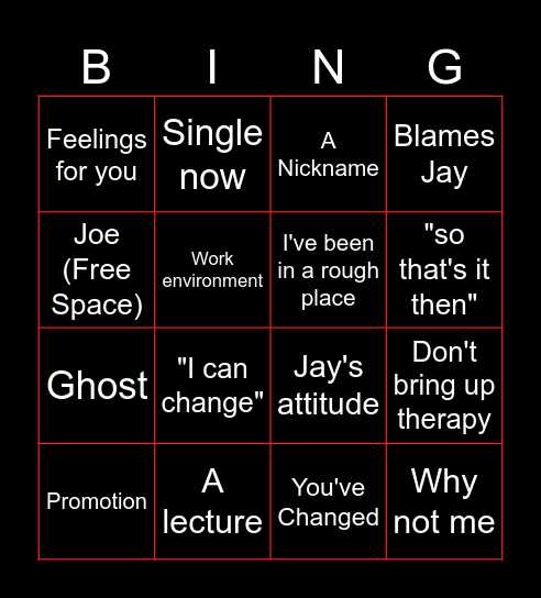 Conversation Bingo Card