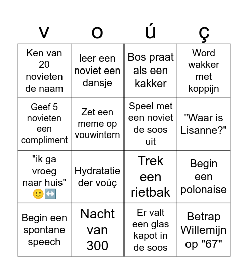voúç bingo Card